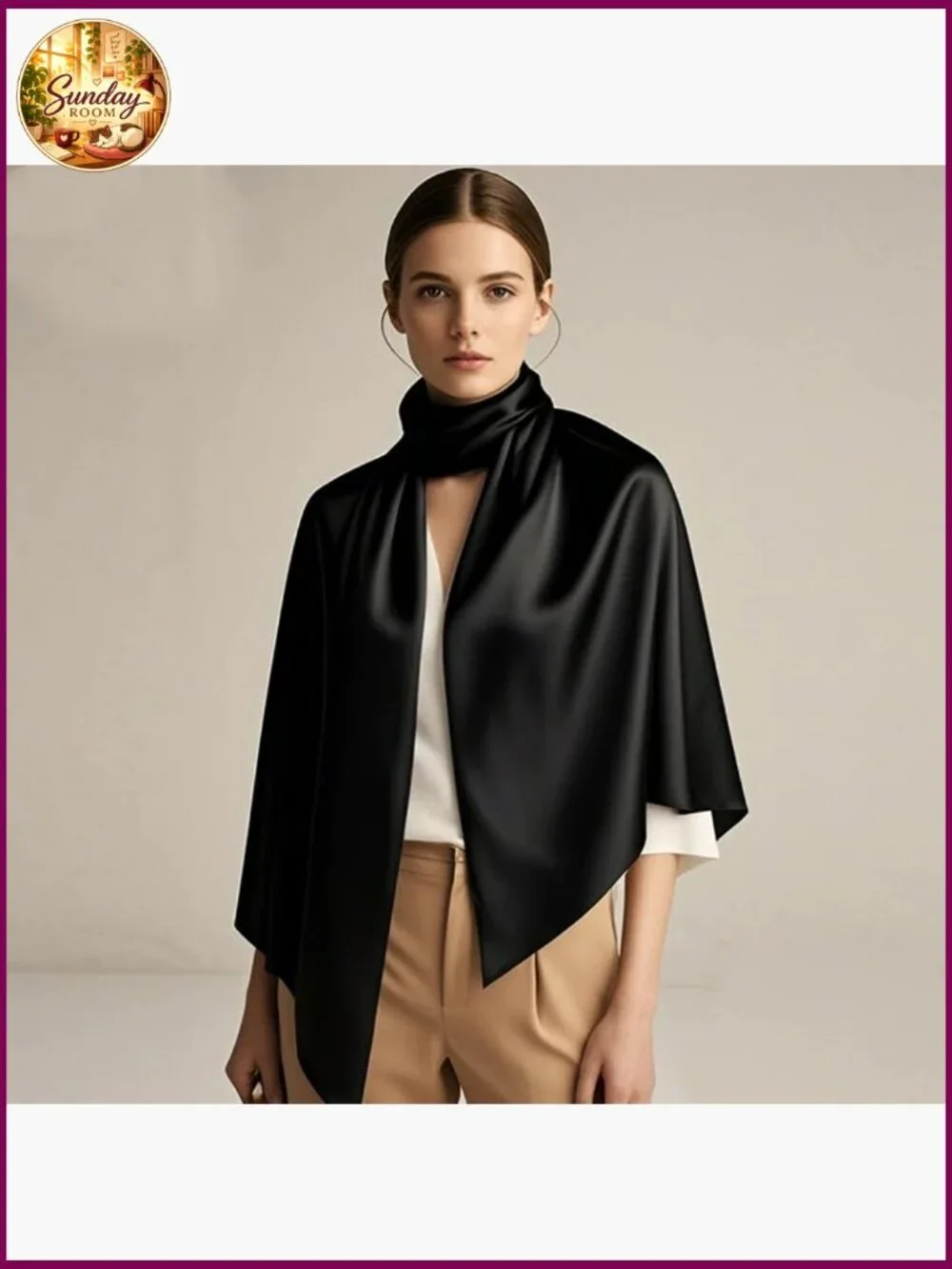 100% Silk Long Oblong Scarf Shawl Wrap Gift Packed